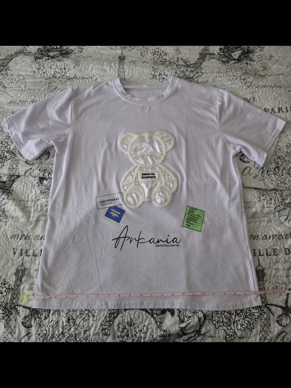 Ankania White Teddy Patch T-Shirt